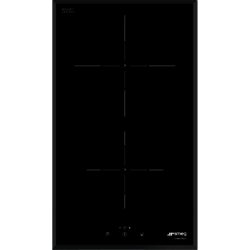 Smeg SI5322B 30cm 2 Zone Angled Edge Glass Induction Hob with Touch Control in Black Glass